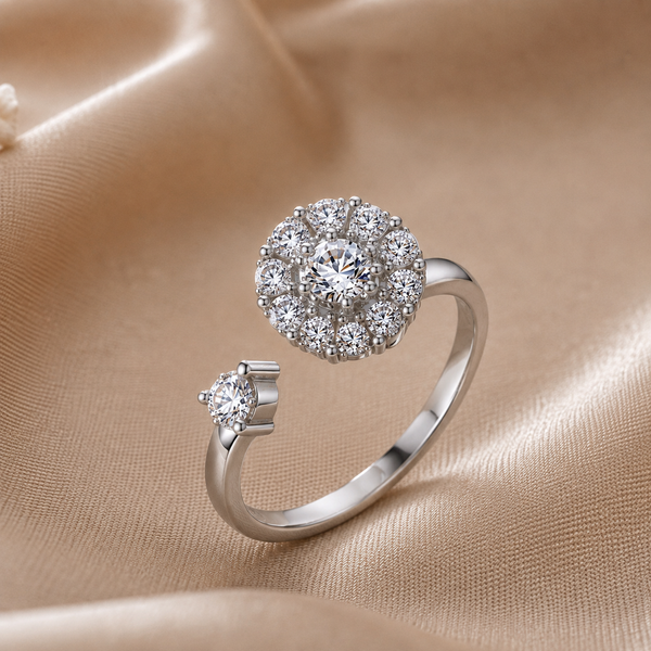 The Celeste Halo Spinner Ring