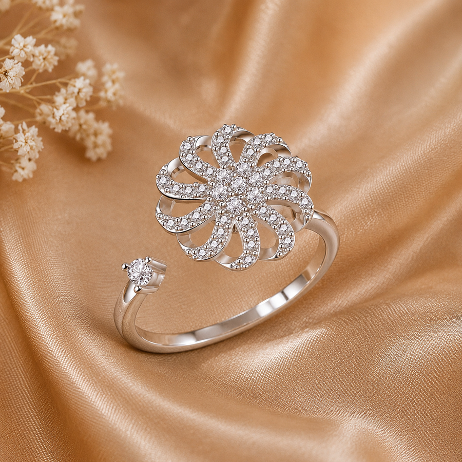 The Aurora Bloom Spinner Ring